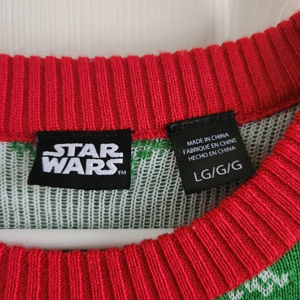 Star Wars Mandalorian Baby Yoda Grogu Knit‎ Ugly Christmas Sweater Size Large